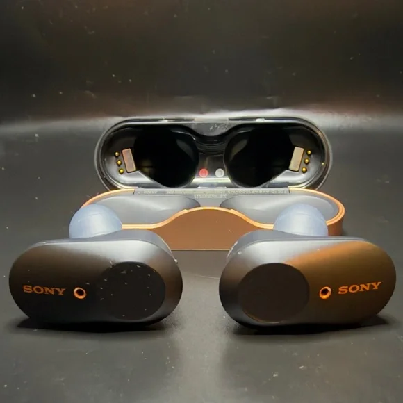 Sony Black and Gold Wireless Earbuds - Picture 1 of 6